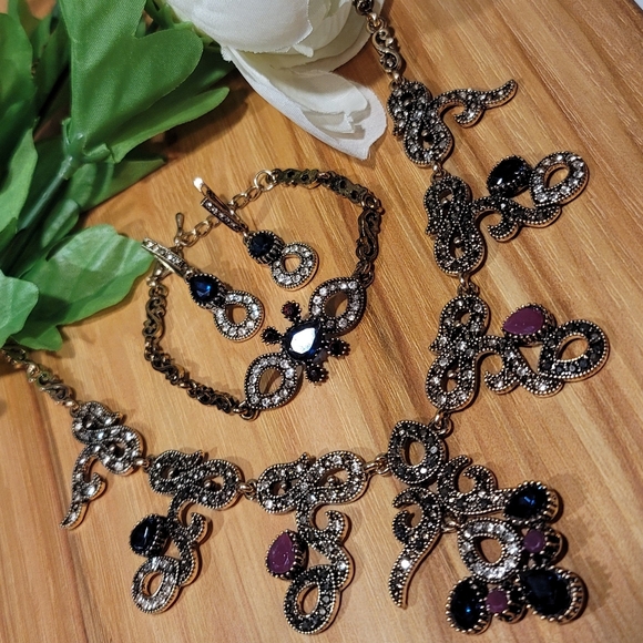 Turkish Vintage Style Jewelry Set for Women,NEW,3Pcs,Antique,WeddingHandmadeGift - Picture 13 of 16